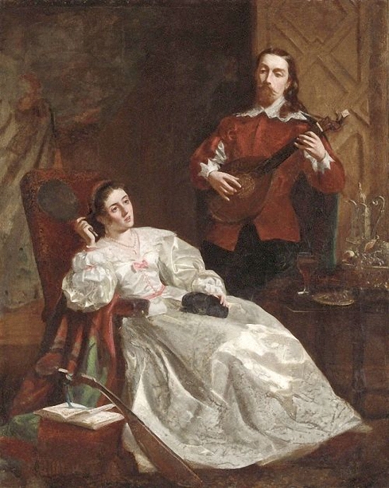 Mary Queen Of Scots With Rizzio (Self Portrait) by Robert Dowling